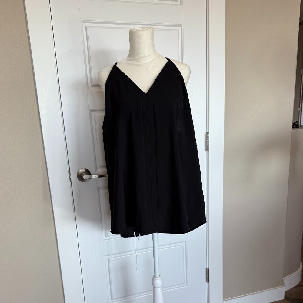 Black V-Neck Racer back Blouse - XXL